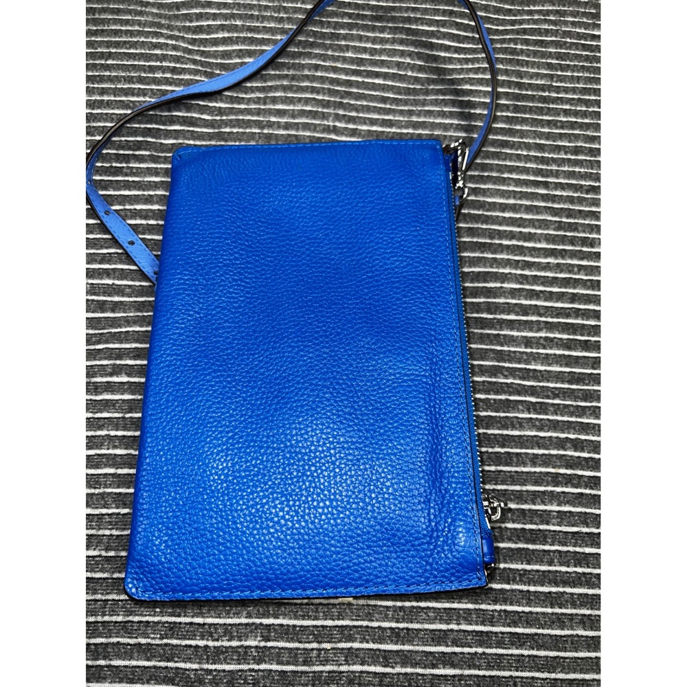 Michael Kors Pebble Leather Double Pouch Crossbody Bag Oxford Multi Blue - Picture 4 of 16